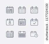 outline 9 month icon set.... | Shutterstock .eps vector #1177224130