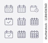 outline 9 week icon set.... | Shutterstock .eps vector #1186436560