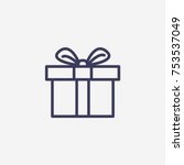 outline christmas gift icon... | Shutterstock .eps vector #753537049