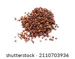 Sichuan pepper on white background, chinese food ingredients concept.