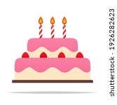 birthday cake with candles... | Shutterstock .eps vector #1926282623