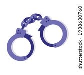 Police Handcuffs Icon. Flat...