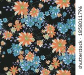 seamless pattern with daisy... | Shutterstock .eps vector #1858011796
