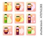 icons set of jars with fruit jam | Shutterstock .eps vector #470761283