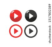 set of video play icons. vector ... | Shutterstock .eps vector #1517802389