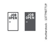 job opening line and glyph icon ... | Shutterstock .eps vector #1377987719