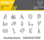 Disability Line Icon Set ...