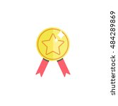 award medal line icon  outline... | Shutterstock .eps vector #484289869