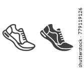 Running Shoes Line And Glyph...