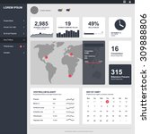 one page dashboard template... | Shutterstock .eps vector #309888806