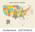 cartoon colorful usa map with... | Shutterstock .eps vector #1017429313