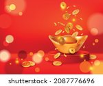 realistic detailed 3d yuan bao... | Shutterstock .eps vector #2087776696