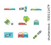 cartoon car crash set different ... | Shutterstock .eps vector #530111479