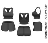 realistic template blank black... | Shutterstock .eps vector #736596739