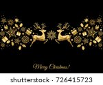 christmas golden  decoration.... | Shutterstock .eps vector #726415723