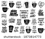Coffee Lettering Set. Quotes...