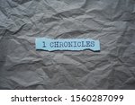 Small photo of The book title, book name in the bible. The bible book of 1 chronicles.