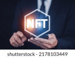Businessman using smartphone trading online NFT and investment Nfts on market place global community  