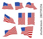 american flag isolated on white ... | Shutterstock .eps vector #280759256