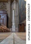 Small photo of Paris, France - 11 13 2021: Saint-Germain-des-Pres district. View of the gnomon inside Saint-Sulpice Church