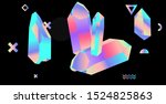 opalescent holographic crystals ... | Shutterstock .eps vector #1524825863
