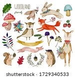 watercolor illustration with... | Shutterstock . vector #1729340533