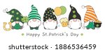 Draw vector illustration banner design gnomes with Happy St Patrick