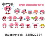 Set Of Brain Cartoon Character...