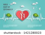 world heart day concept  happy... | Shutterstock .eps vector #1421280023