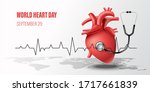 world heart day concept  heart... | Shutterstock .eps vector #1717661839