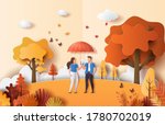 paper art style of autumn... | Shutterstock .eps vector #1780702019