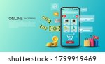 online shopping on application... | Shutterstock .eps vector #1799919469