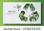 recycle symbol  many people... | Shutterstock .eps vector #1938255100