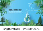 world water day  the earth in a ... | Shutterstock .eps vector #1938390073