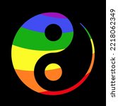 Yin Yang Symbol. Rainbow Colors ...