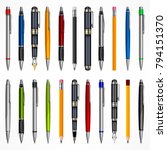 Set Of Pens And Pencils  Tools...