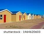 Row of newly built low-cost RDP homes in Western Cape, South Africa