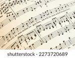 Small photo of Marrum, The Netherlands March 9, 2023 - Closeup of the St Matthew Passion by Johann Sebastian Bach. Fragment of a tenor partition with text ich will Jesum selbst begraben