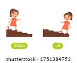 opposites concept  up and down. ... | Shutterstock .eps vector #1751384753