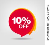 10  off sale discount banner.... | Shutterstock .eps vector #697164943