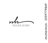 initial letter nh logo  ... | Shutterstock .eps vector #2059779869