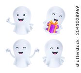 funny halloween ghost in... | Shutterstock .eps vector #2041028969