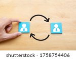 Job rotation or staff turnover icon in Human resources Management concept