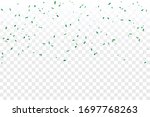 many falling green confetti and ... | Shutterstock .eps vector #1697768263