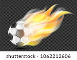 flying soccer ball in fire... | Shutterstock .eps vector #1062212606