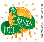 natural juice 100  percent ... | Shutterstock .eps vector #504281173