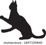 a seated silhouette of a cat... | Shutterstock . vector #1897159840