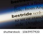 Small photo of bestride word in a dictionary. bestride concept.