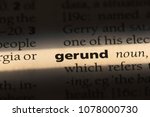 Small photo of gerund word in a dictionary. gerund concept