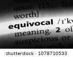 Small photo of equivocal word in a dictionary. equivocal concept